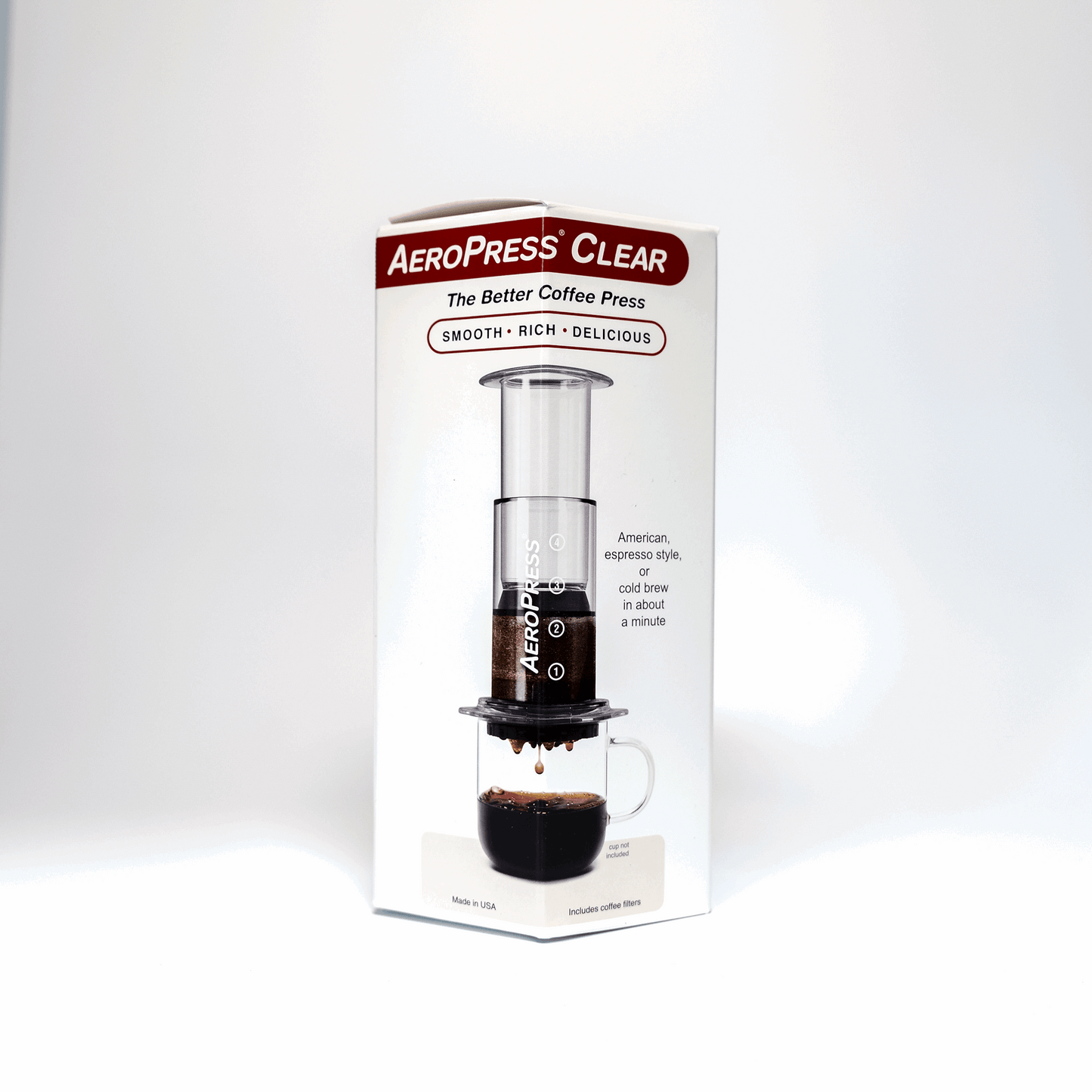 AeroPress Clear Coffee Maker Front view