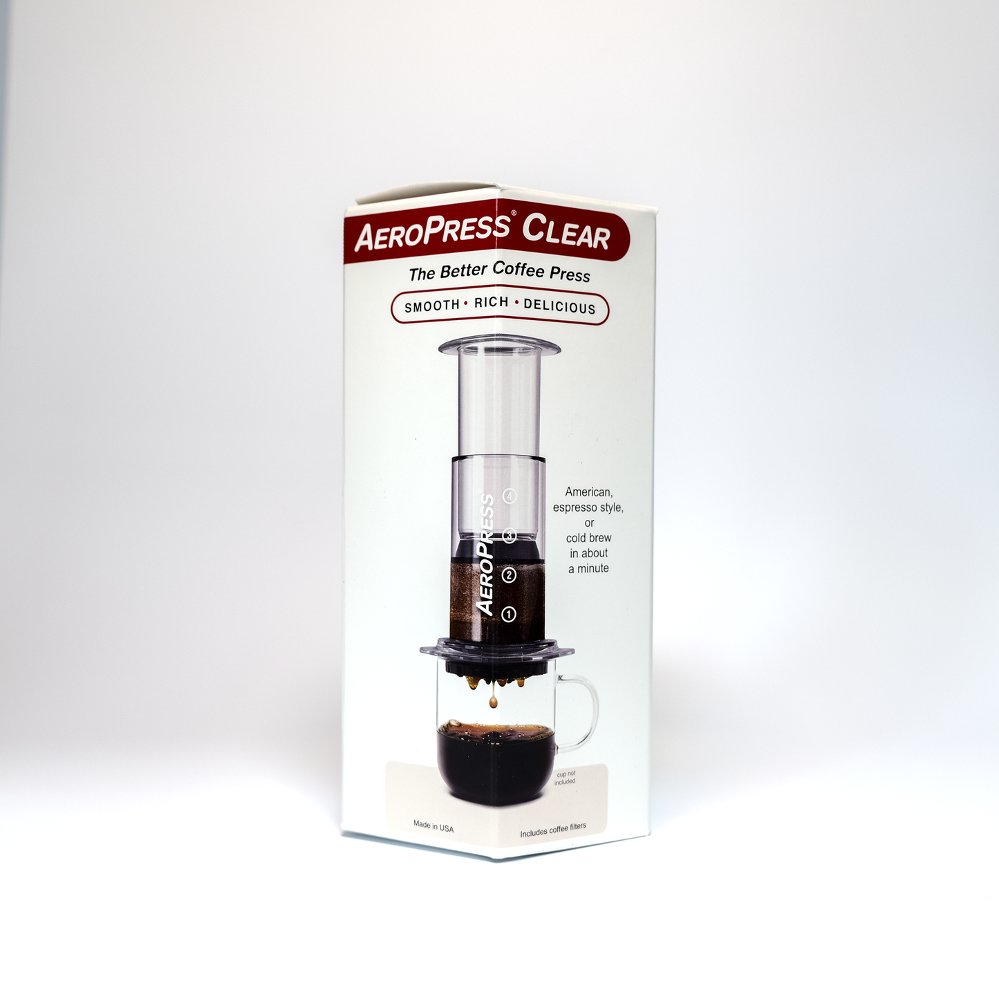 AeroPress Clear Coffee Maker Front view